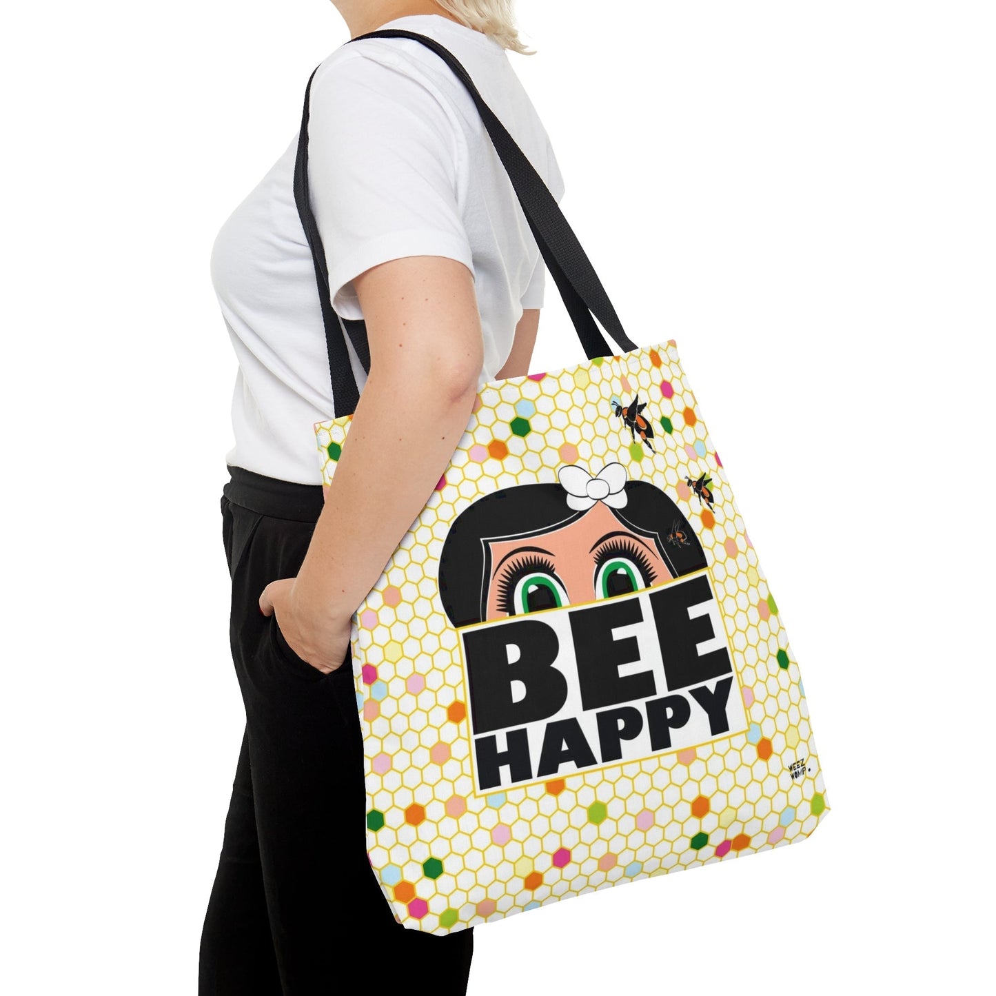 Lucy Bee Happy - Fashion Tote & Beach Bag - WeezWomp