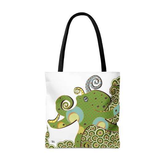 Octopus in Reef Green - Fashion Tote & Beach Bag - WeezWomp