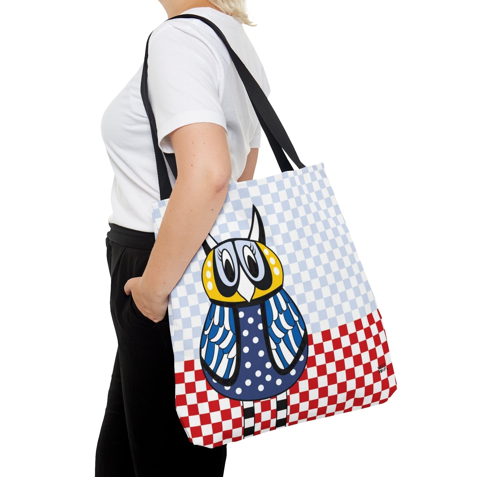 Owl in Blue - Fashion Tote & Beach Bag - WeezWomp