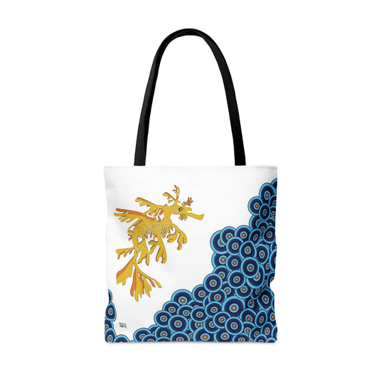 Seahorse in Blue - Fashion Tote & Beach Bag - WeezWomp