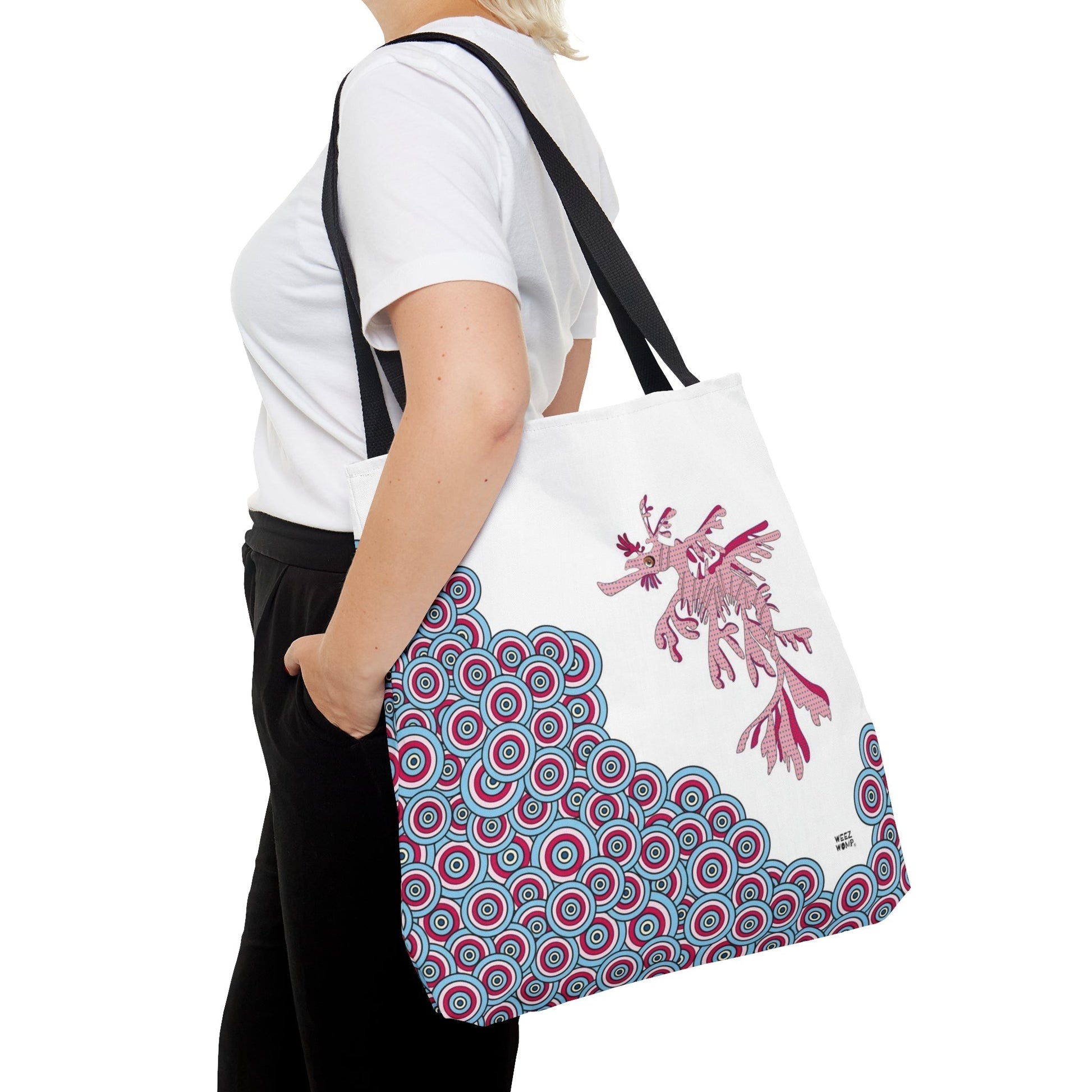 Seahorse in Pink - Fashion Tote & Beach Bag - WeezWomp