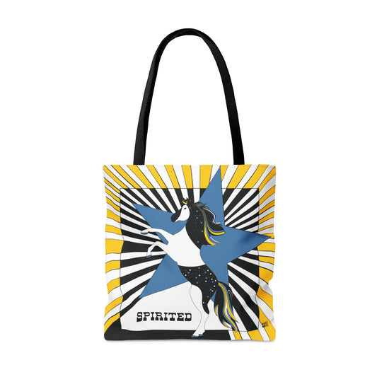 Spirited Horse & Star in Blue - Fashion Tote & Beach Bag - WeezWomp