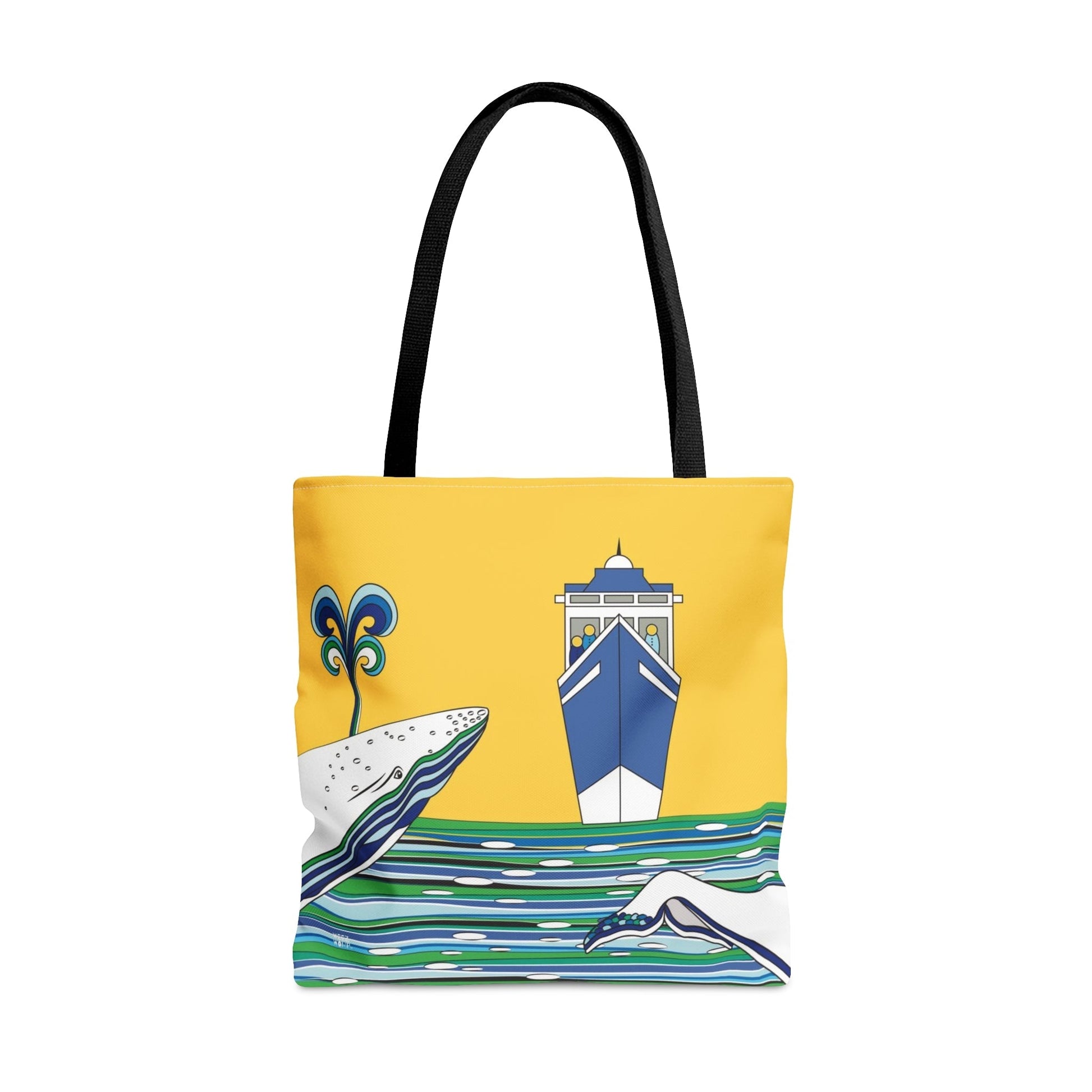 Watching Whales in Yellow - Fashion Tote & Beach Bag - WeezWomp