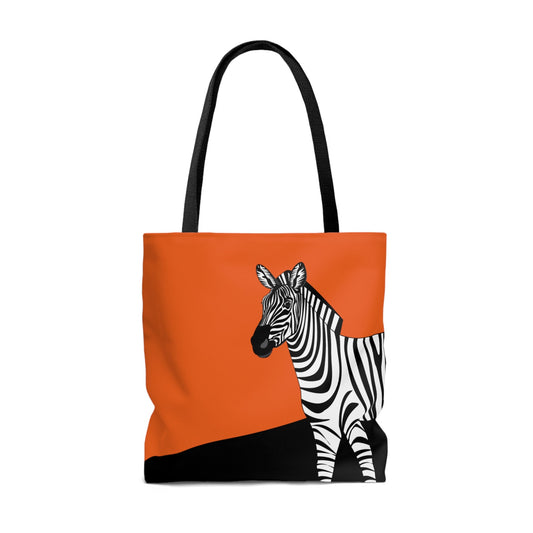 Zebra on Orange - Fashion Tote & Beach Bag - WeezWomp